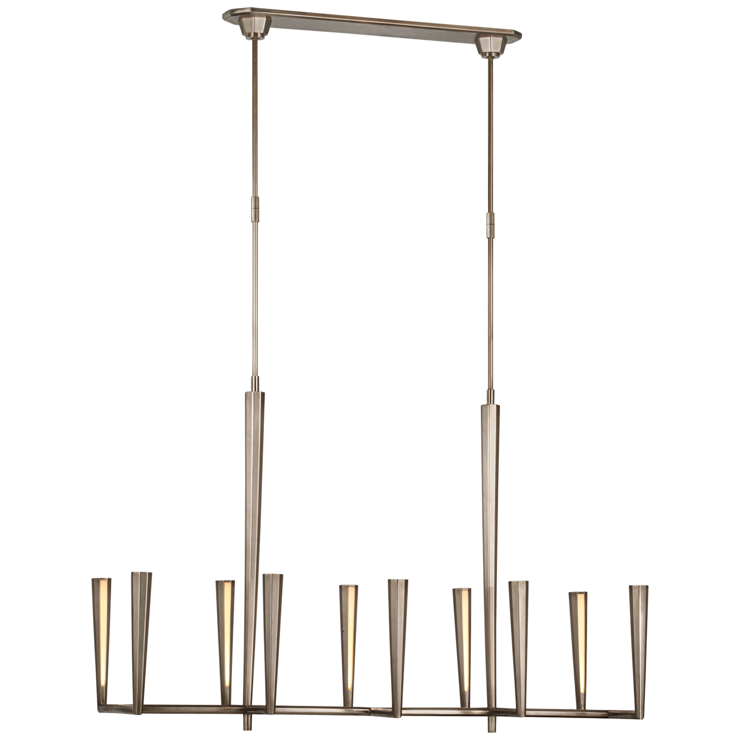 Galahad Large Linear Chandelier in Antique Nickel Open Box
