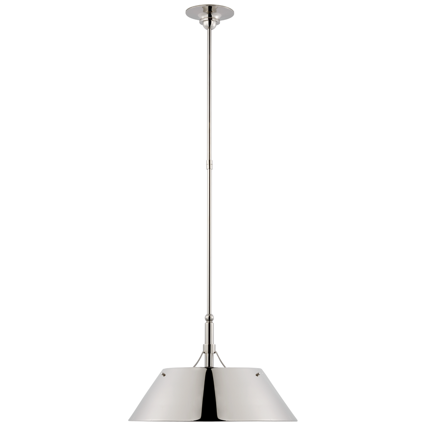 Turlington Large Pendant in Polished Nickel with Polished Nickel Shade Open Box