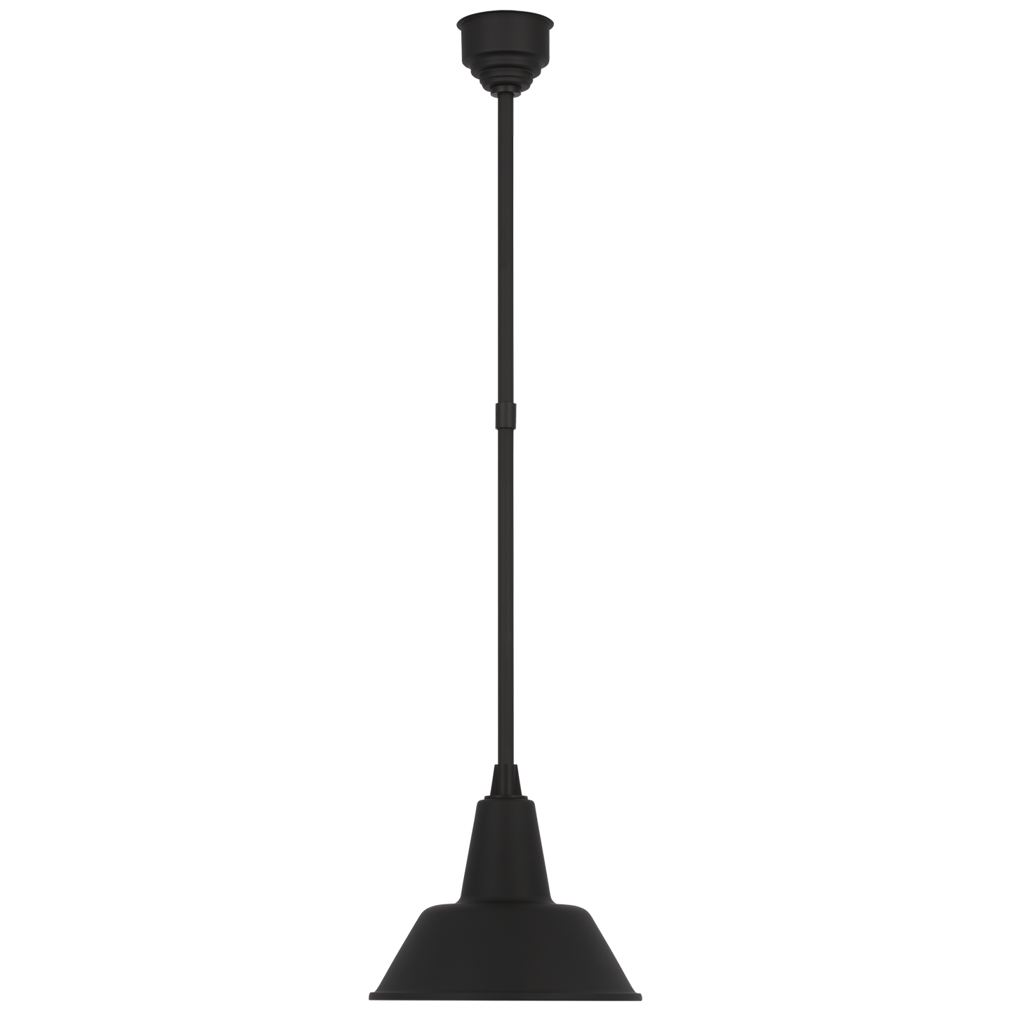 Academy Pendant in Matte Black with 12.5" Bowers Shade