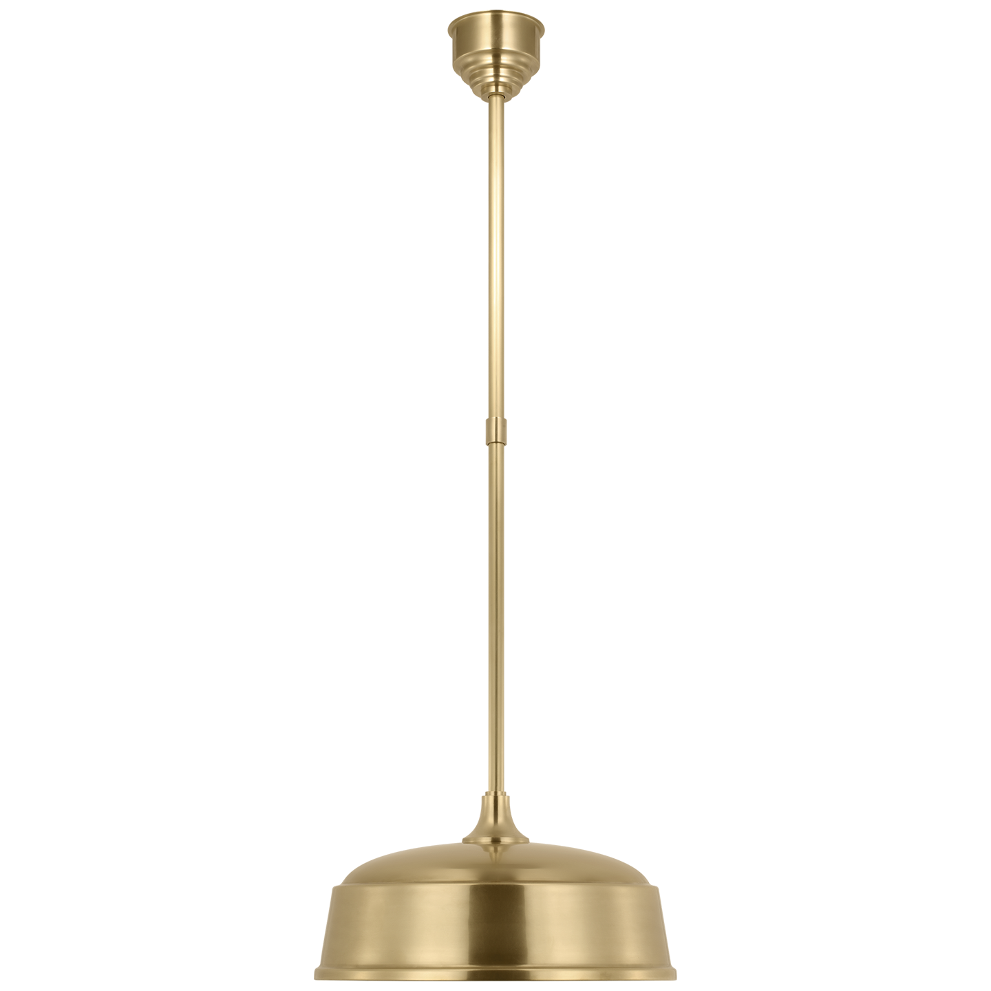 Academy Pendant in Hand-Rubbed Antique Brass with 16" Rockhouse Shade