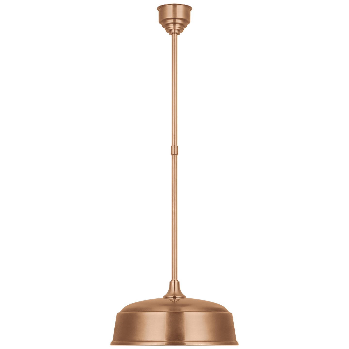 Academy Pendant in Soft Copper with 16" Rockhouse Shade