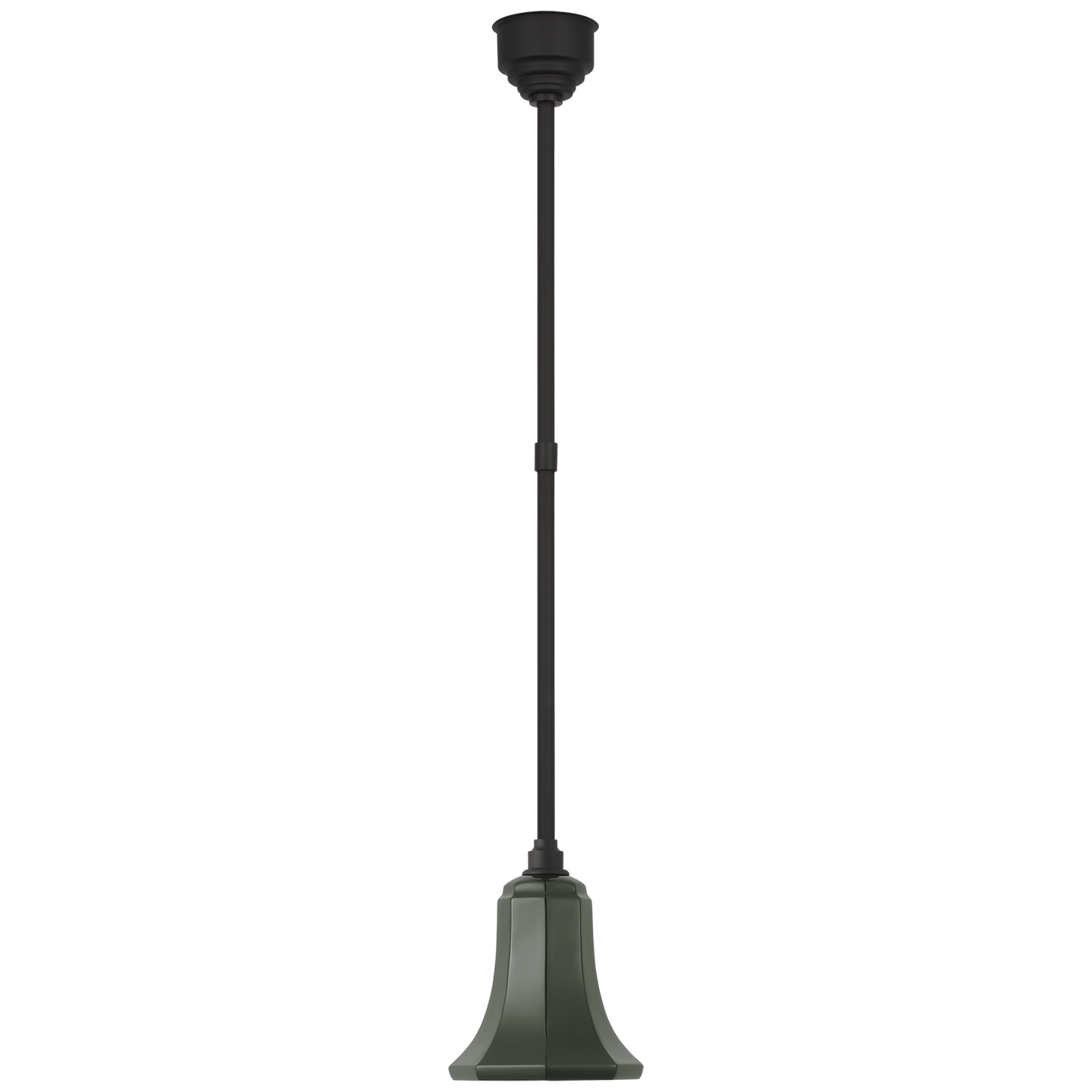 Academy Pendant in Matte Black with 7.5" Green Savannah Shade