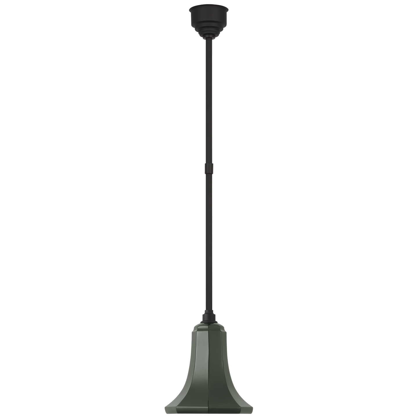 Academy Pendant in Matte Black with 9.25" Green Savannah Shade