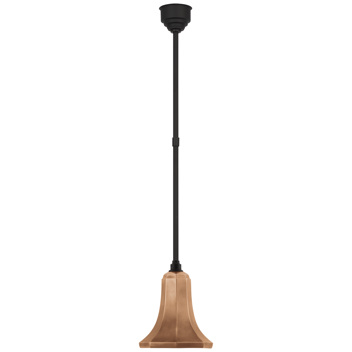 Academy Pendant in Matte Black with 9.25" Soft Copper Savannah Shade