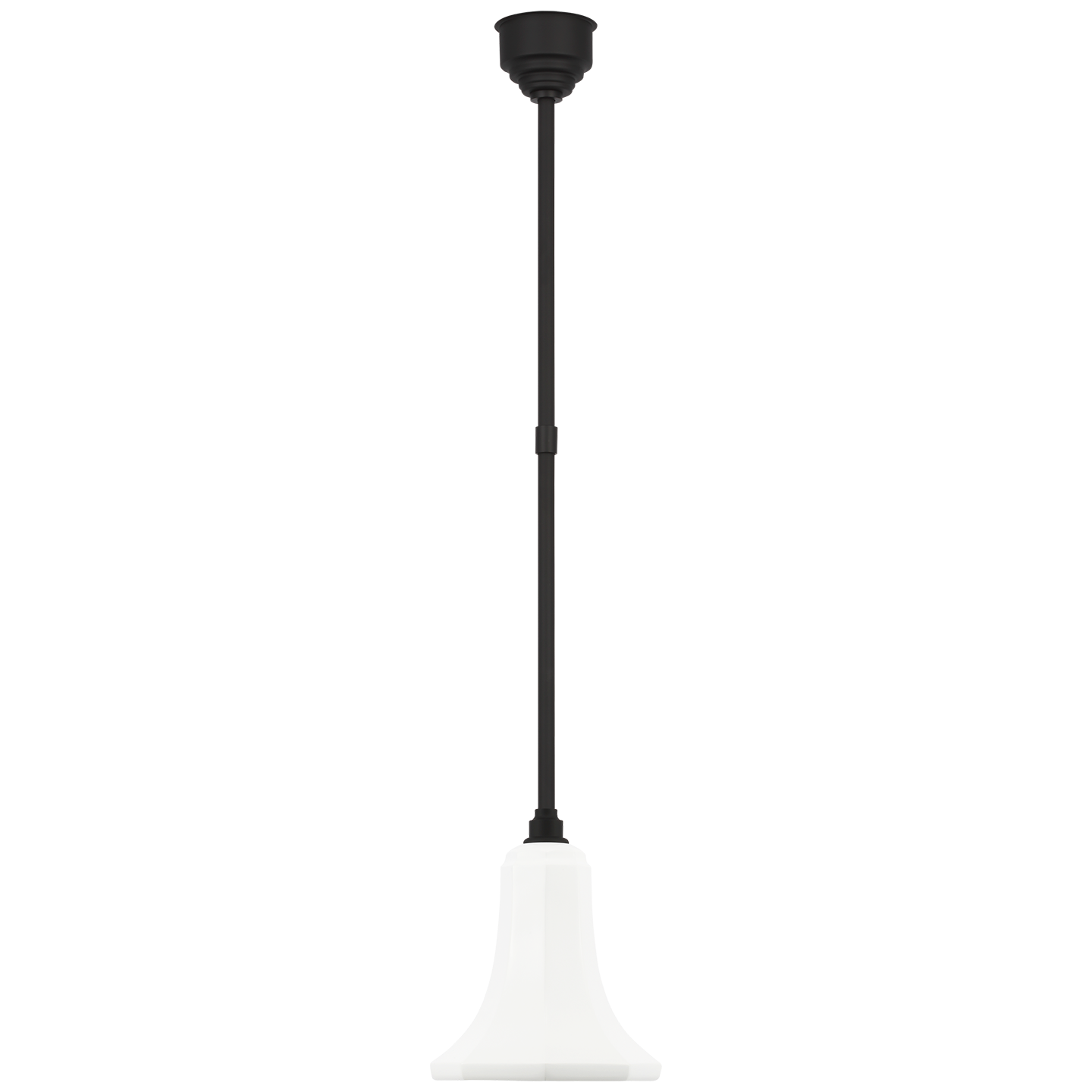 Academy Pendant in Matte Black with 9.25" White Savannah Shade