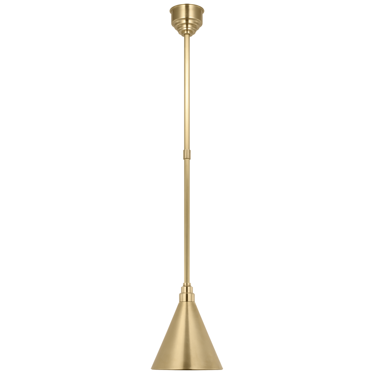 Academy Pendant in Hand-Rubbed Antique Brass with 9" Conical Savannah Shade