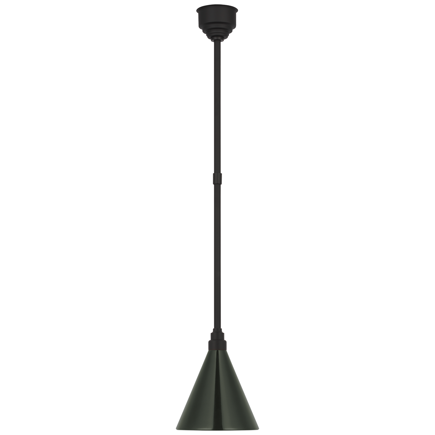 Academy Pendant in Matte Black with 9" Green Conical Savannah Shade