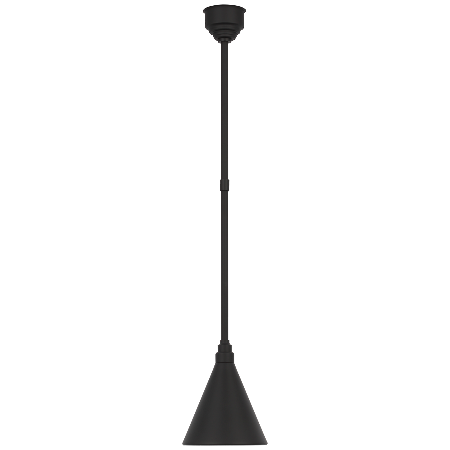 Academy Pendant in Matte Black with 9" Conical Savannah Shade