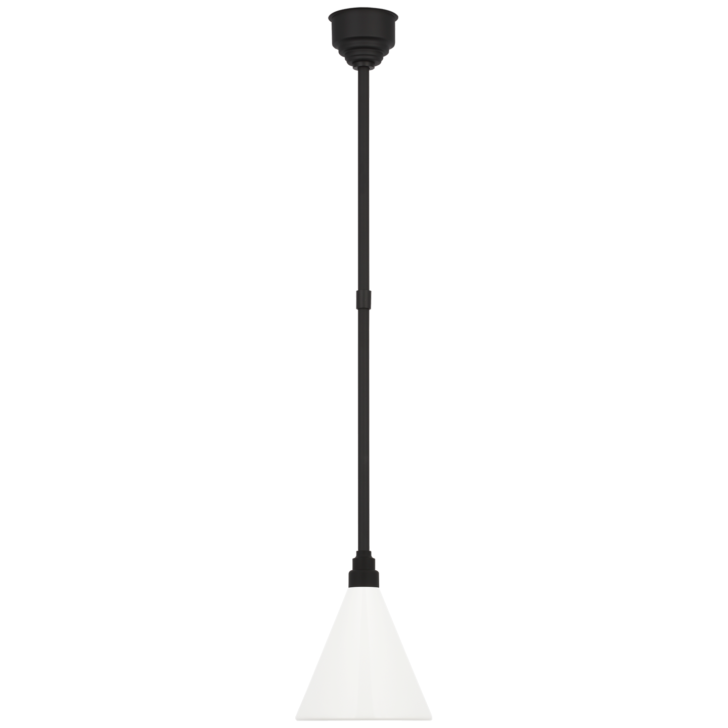 Academy Pendant in Matte Black with 9" White Conical Savannah Shade