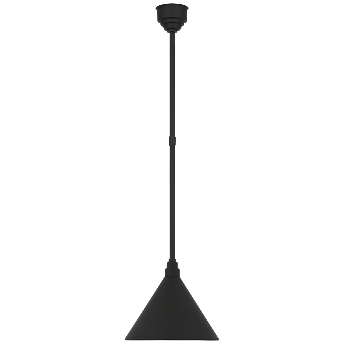 Academy Pendant in Matte Black with 12.5" Conical Savannah Shade