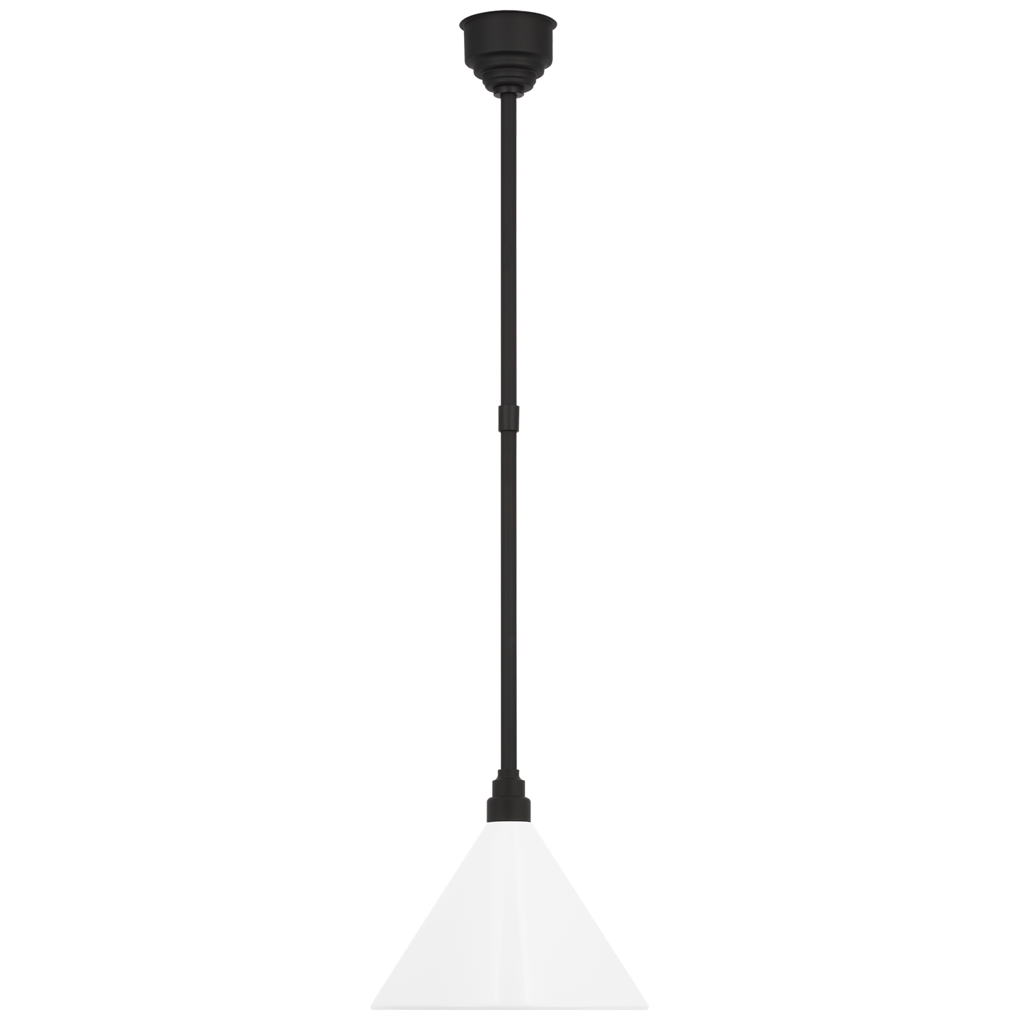 Academy Pendant in Matte Black with 12.5" White Conical Savannah Shade
