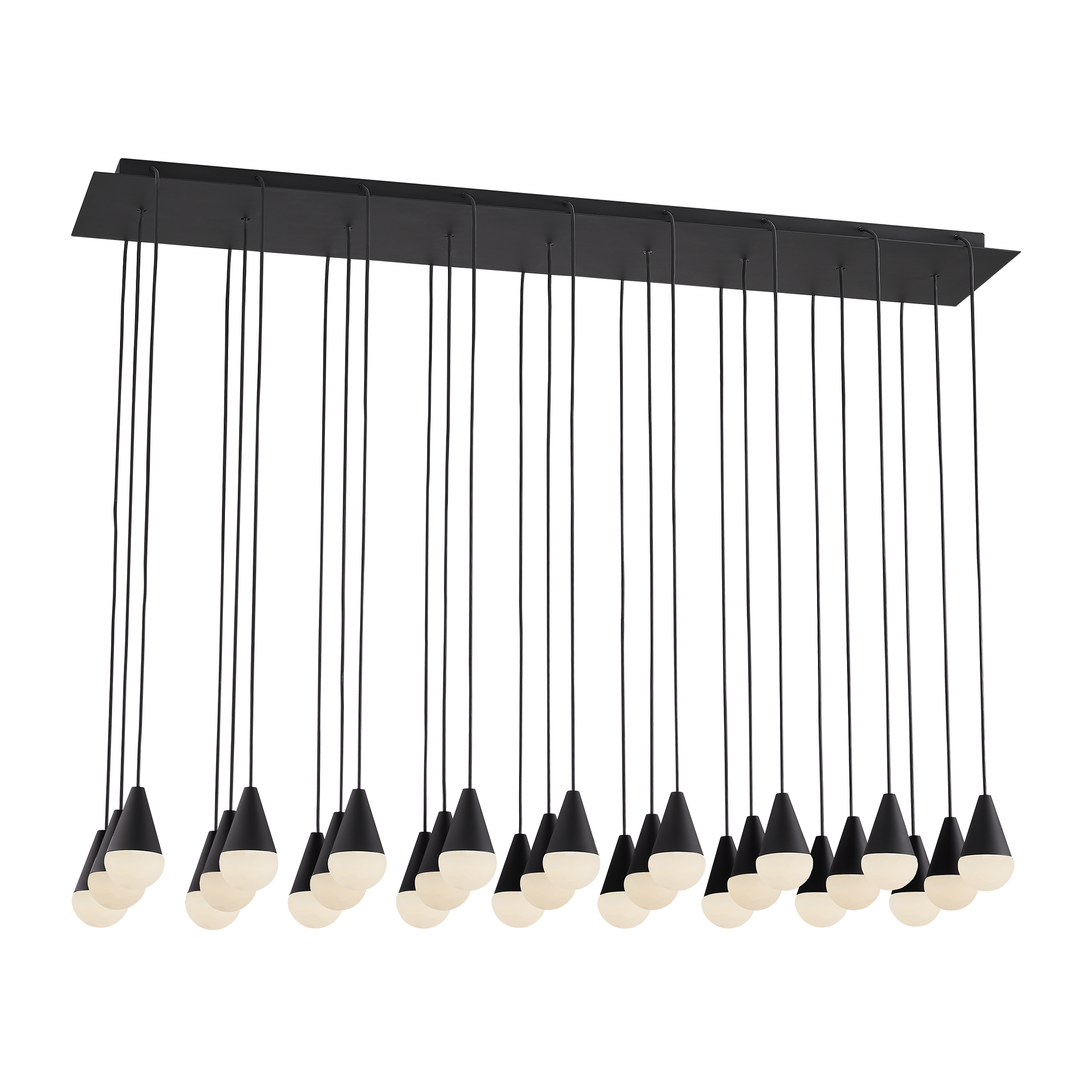 Cupola Alabaster 27 Light Chandelier Nightshade Black 3000K 90 CRI