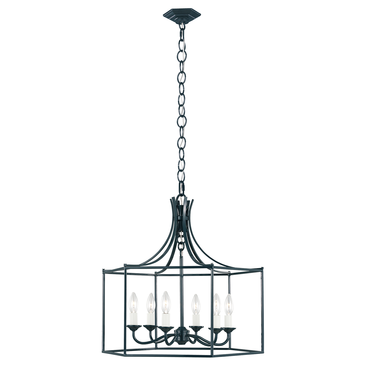 Bantry House Wide Lantern Dutch Blue