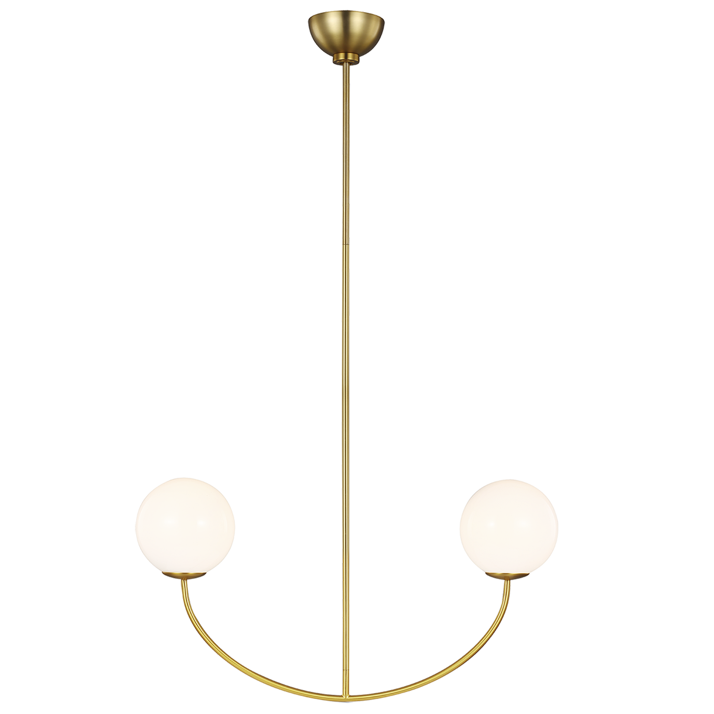Galassia Two Light Linear Chandelier Burnished Brass