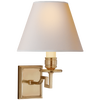 Dean Single Arm Sconce in Natural Brass with Natural Paper Shade