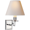 Dean Single Arm Sconce in Polished Nickel with Natural Paper Shade