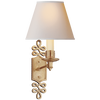 Ginger Single Arm Sconce in Natural Brass with Natural Paper Shade
