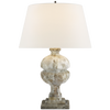 Desmond Table Lamp in Garden Stone with Linen Shade