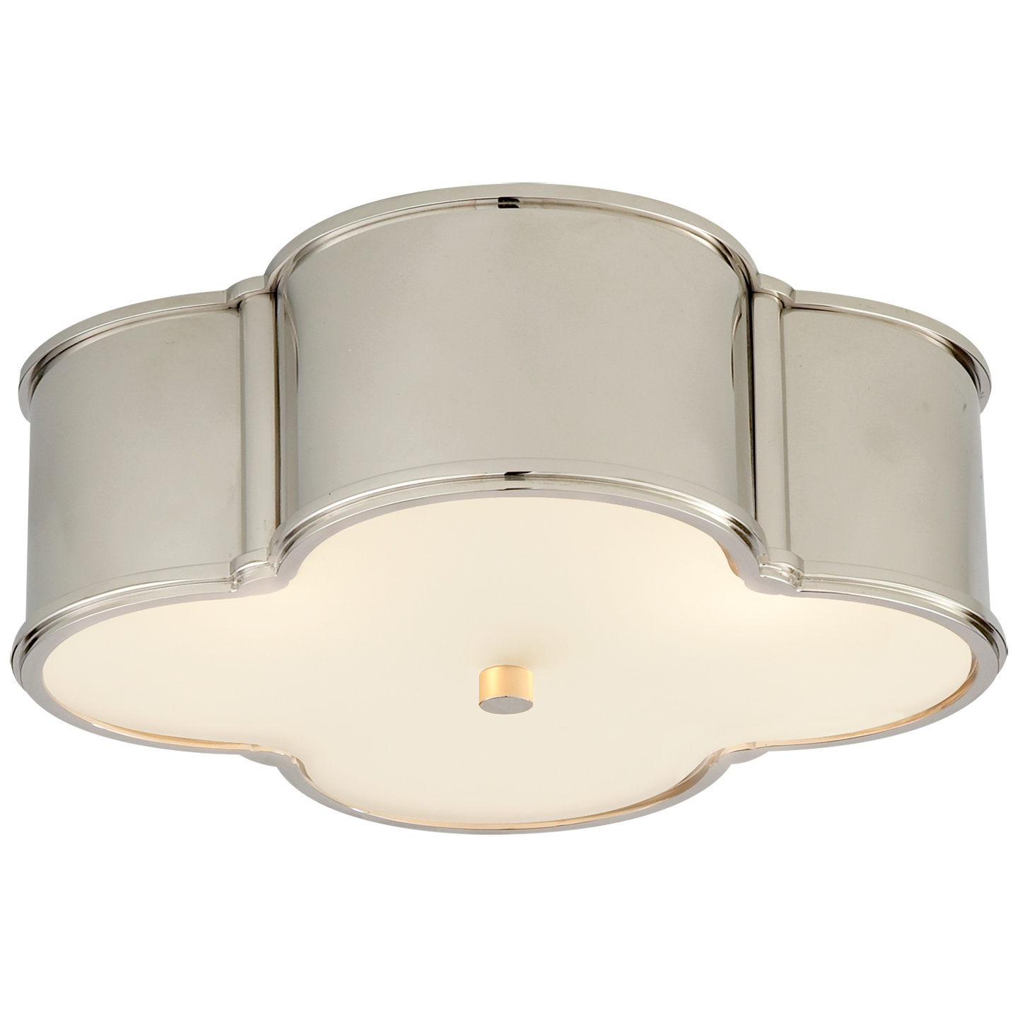 Basil 17" Flush Mount in Polished Nickel with Frosted Glass