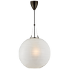 Hailey Medium Round Pendant in Gun Metal with Frosted Glass