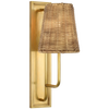 Rui Sconce in Hand-Rubbed Antique Brass with Natural Wicker Shade