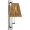 Rui Tall Sconce in Polished Nickel with Natural Abaca Shade