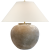 Casey Medium Table Lamp in Silt Grey Ceramic with Linen Shade