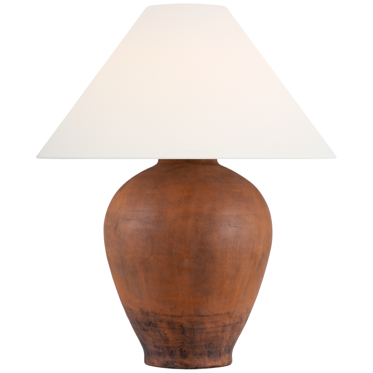 Fischer 36" Table Lamp in Natural Terracotta with Linen Shade