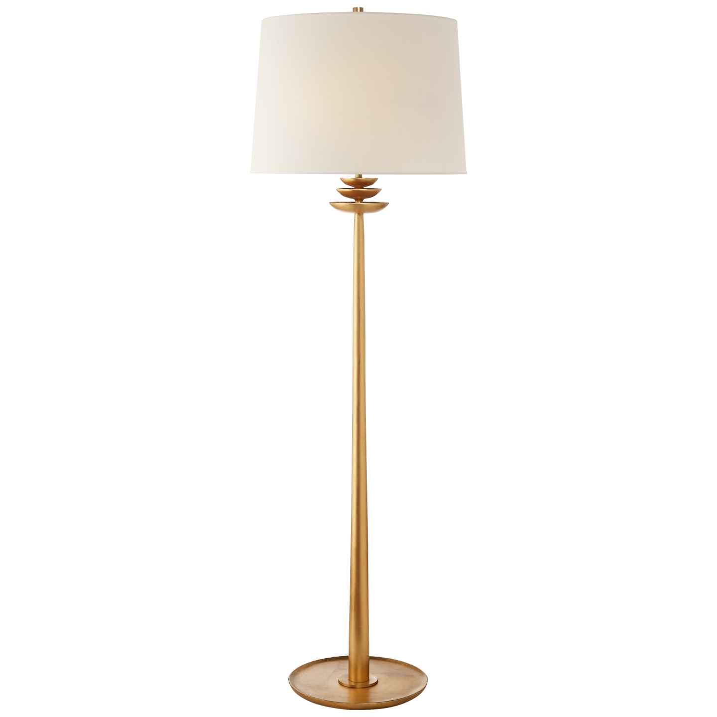 Beaumont Floor Lamp in Gild with Linen Shade
