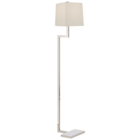 Alander Floor Lamp in Polished Nickel with Linen Shade