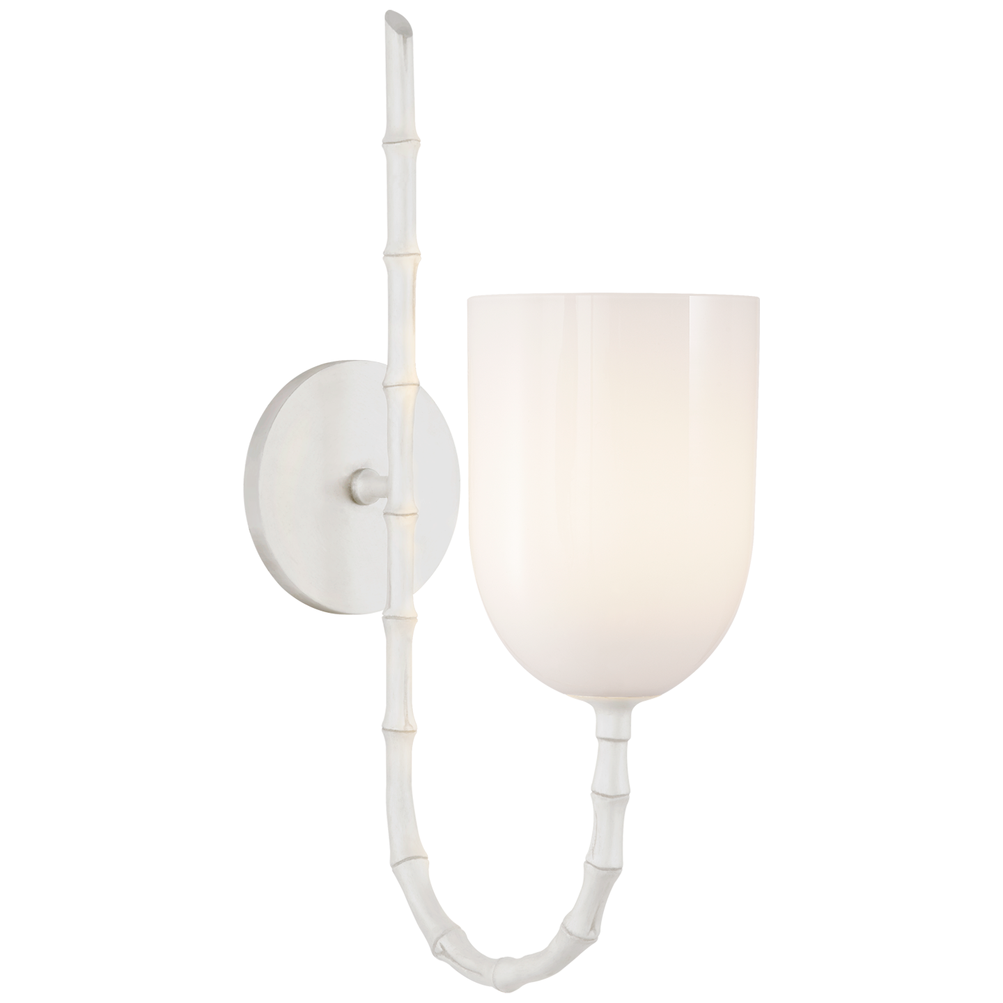 Edgemere Wall Light in Plaster White with White Glass