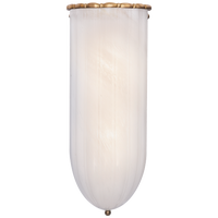 Rosehill Linear Wall Light in Hand-Rubbed Antique Brass with White Strie Glass