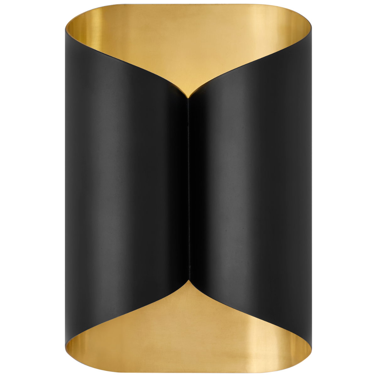 Selfoss Sconce in Black and Hand-Rubbed Antique Brass Interior