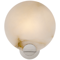 Iveala Single Sconce in Polished Nickel with Alabaster Shade