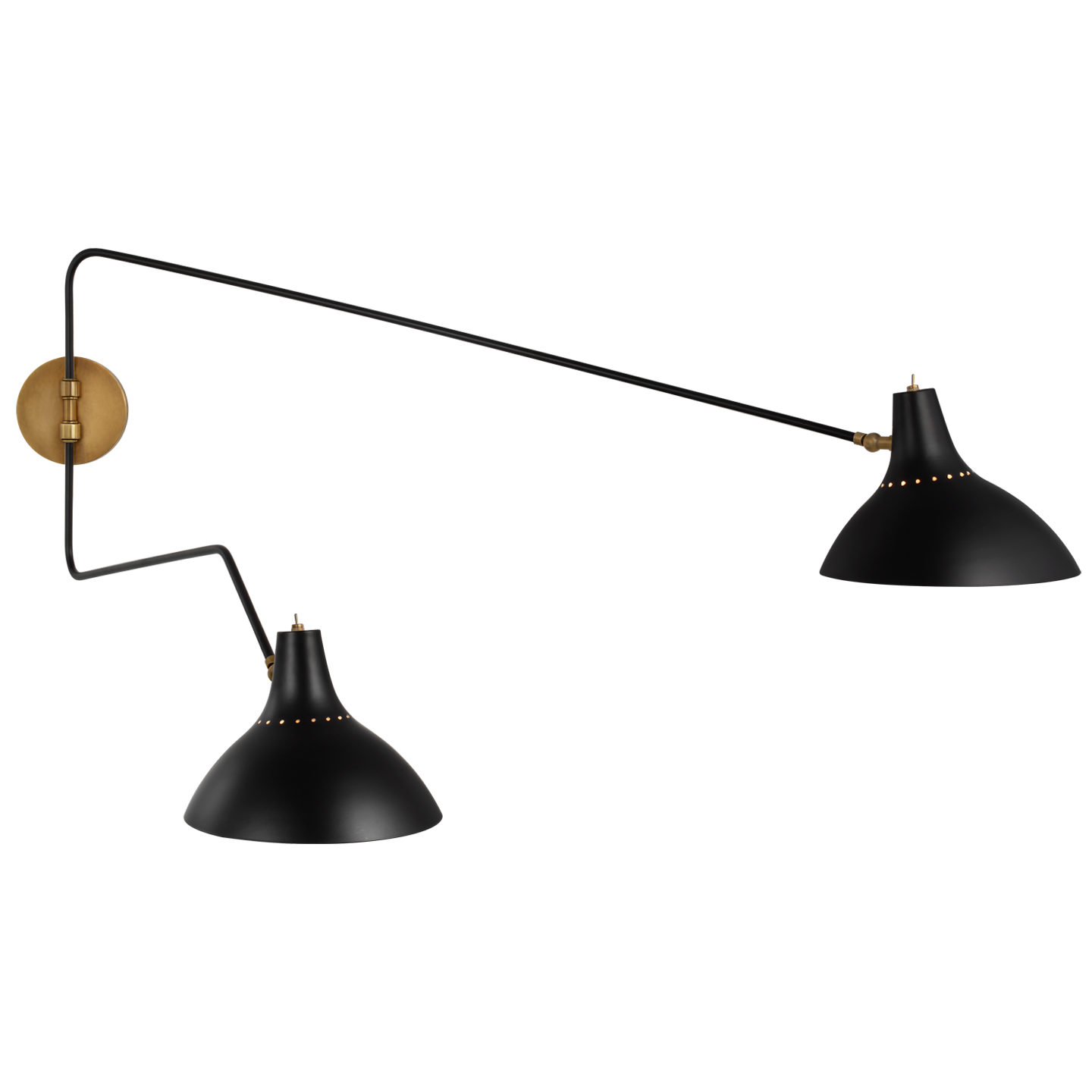 Charlton Large Double Wall Light in Black