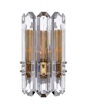Bonnington Wall Sconce in Hand-Rubbed Antique Brass with Crystal