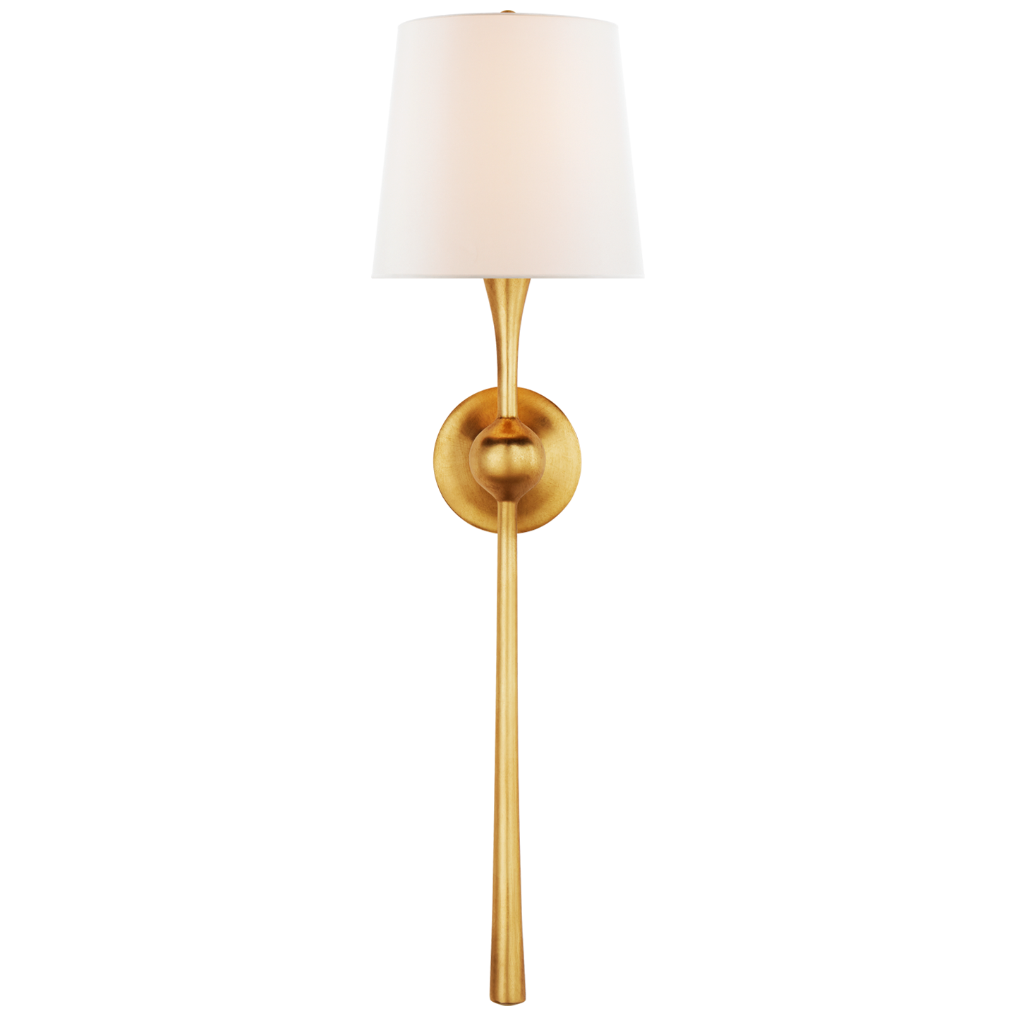 Dover Large Tail Sconce in Gild with Linen Shade