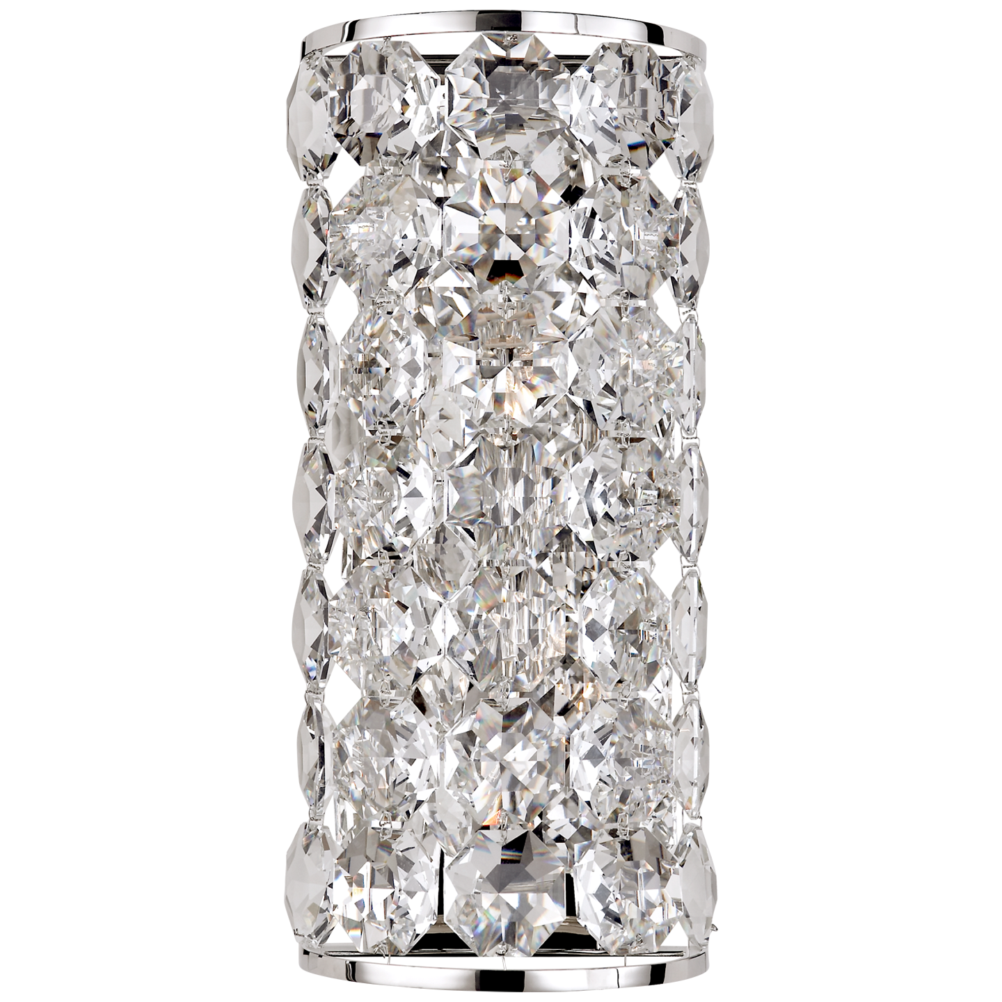 Sanger Long Sconce in Polished Nickel with Crystal