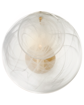 Loire Small Sconce in Gild with White Strie Glass