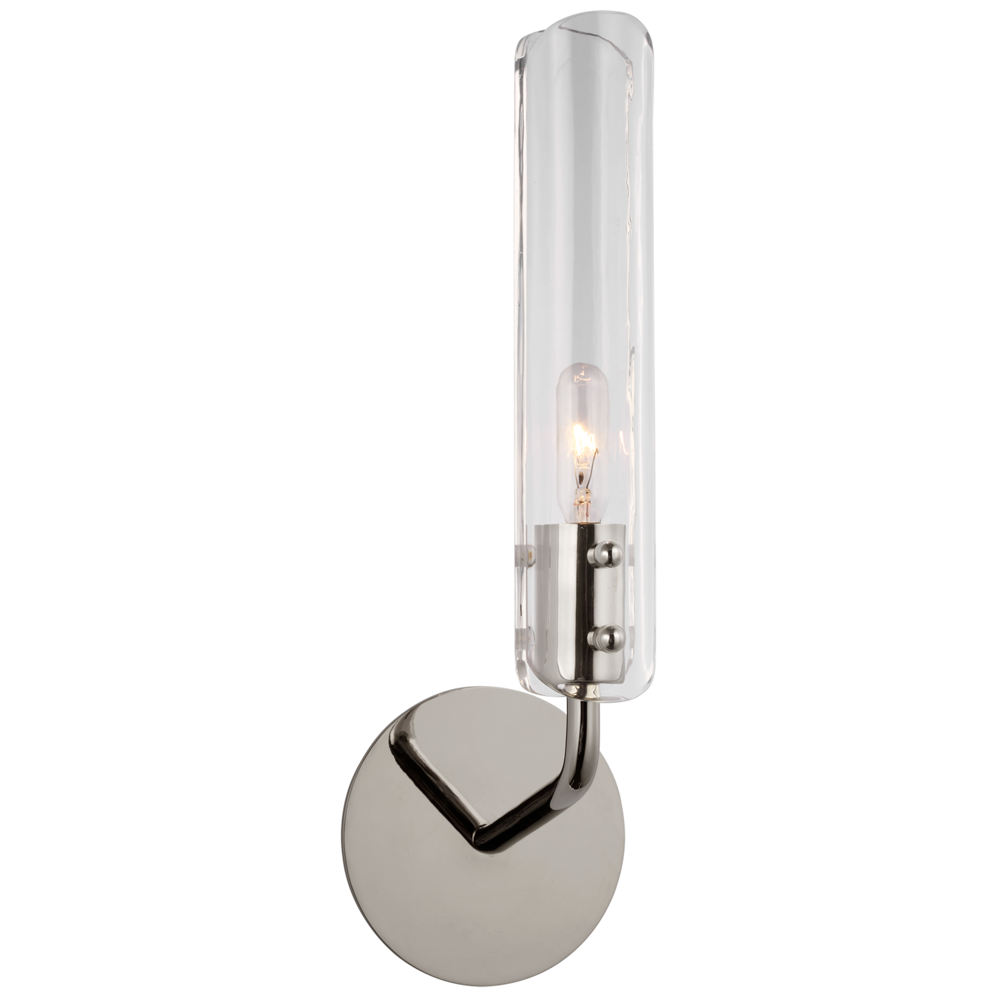 Casoria 14" Single Sconce in Polished Nickel with Clear Glass