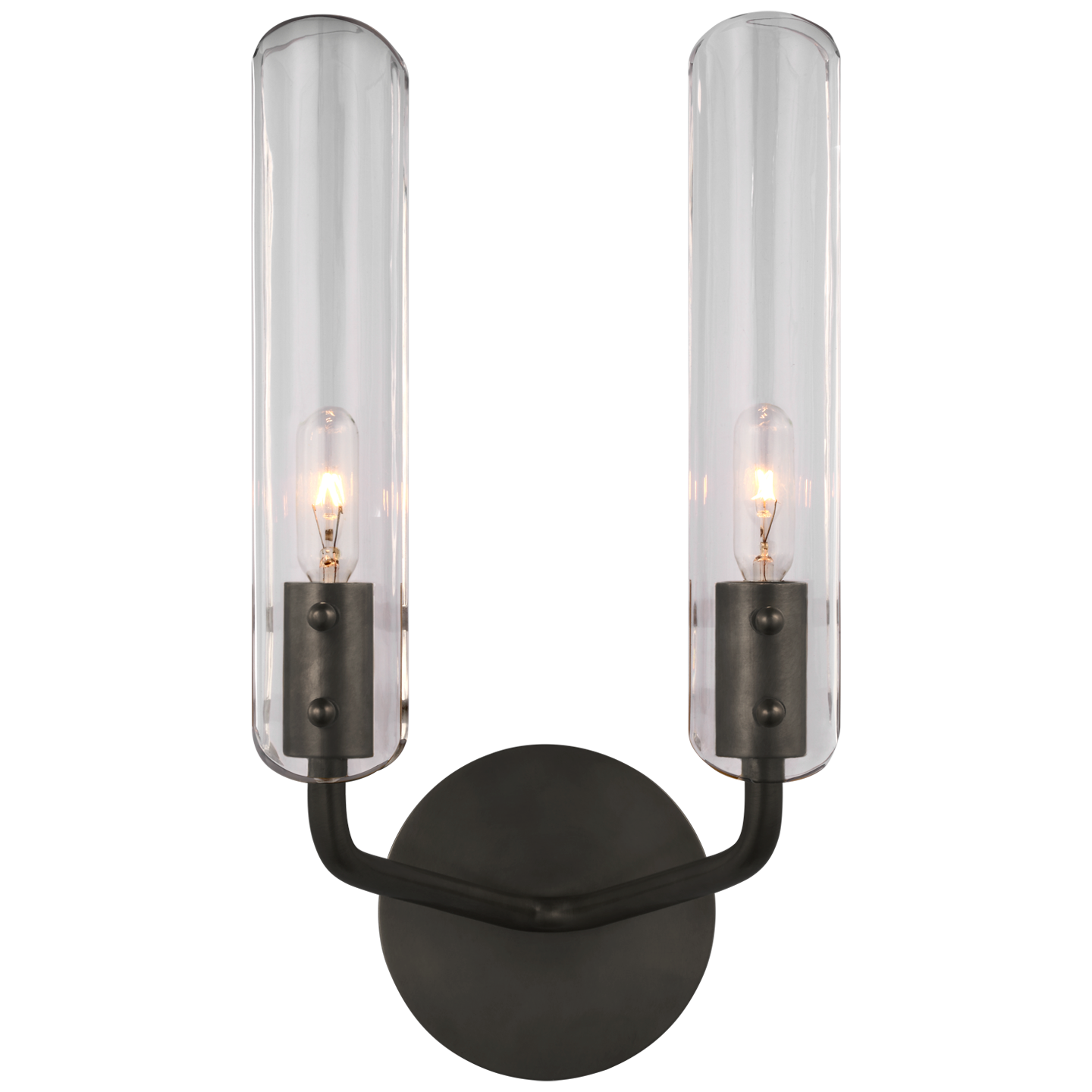 Casoria 14" Double Sconce in Bronze with Clear Glass