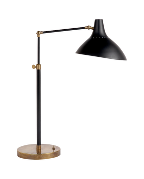 Charlton Table Lamp in Black and Hand-Rubbed Antique Brass
