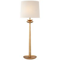 Beaumont Medium Buffet Lamp in Gild with Linen Shade
