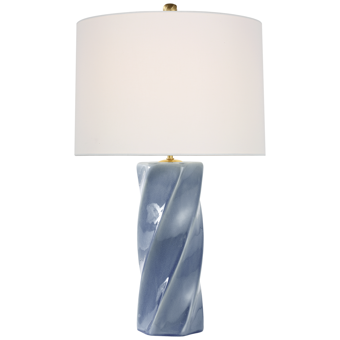 Ripley 28" Torsade Table Lamp in Polar Blue Crackle with Linen Shade