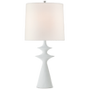 Lakmos Large Table Lamp in Plaster White with Linen Shade