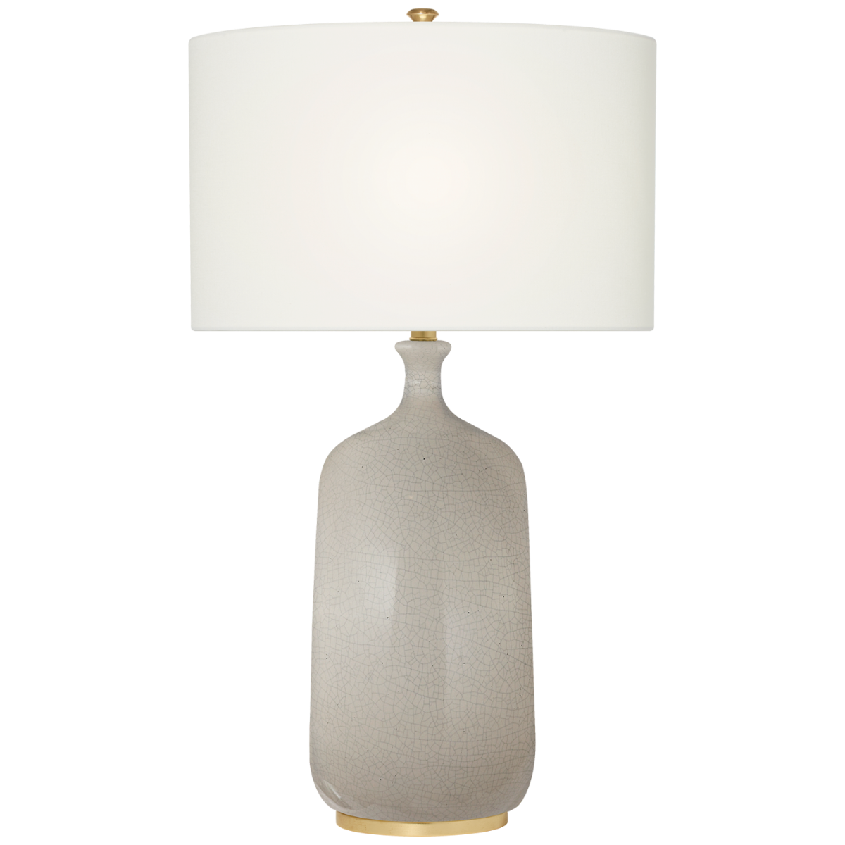 Culloden Table Lamp in Bone Craquelure with Linen Shade