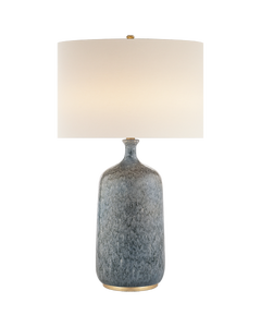 Culloden Table Lamp in Blue Lagoon with Linen Shade
