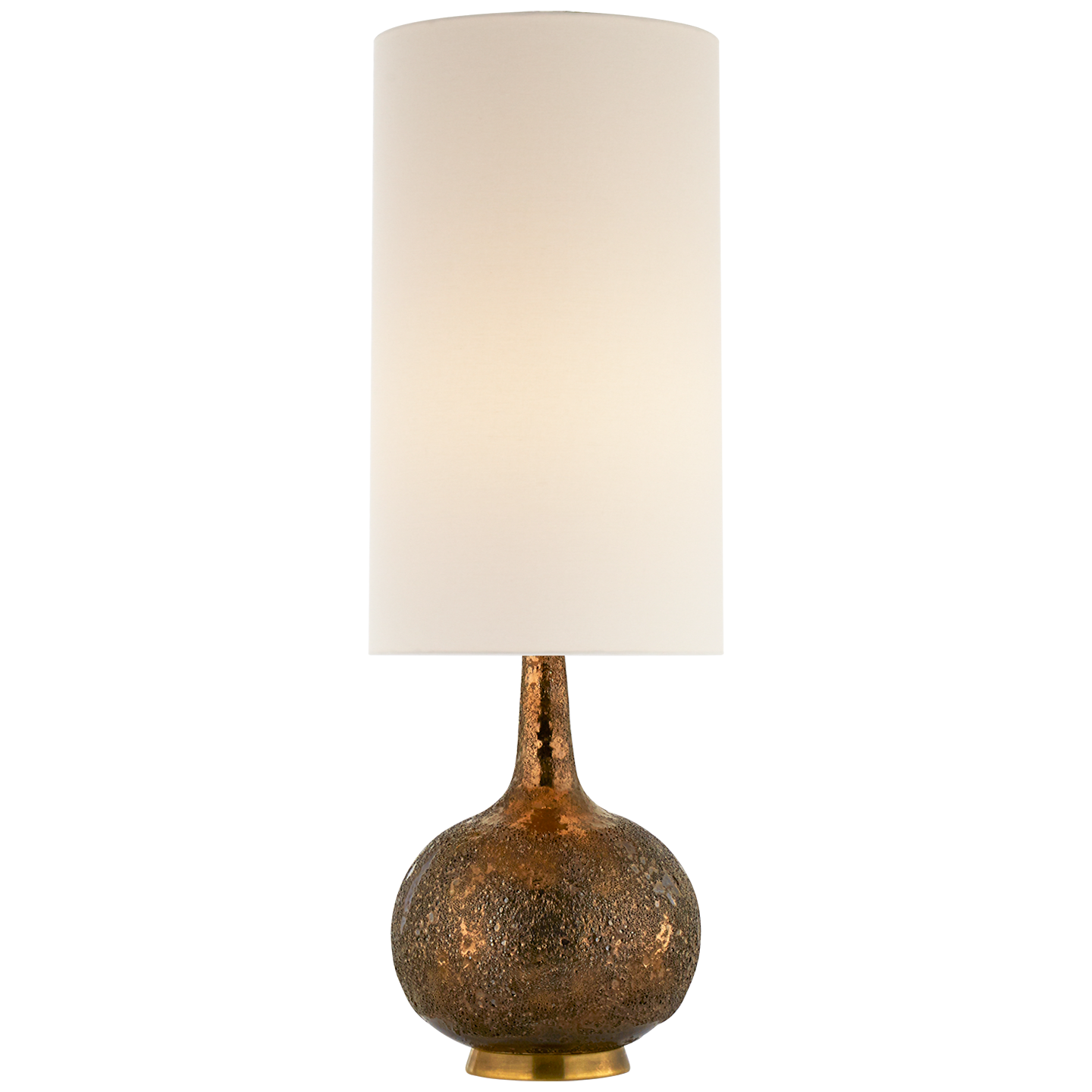 Hunlen Table Lamp in Chalk Burnt Gold with Linen Shade