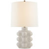 Vedra Medium Table Lamp in Bone Craquelure with Linen Shade
