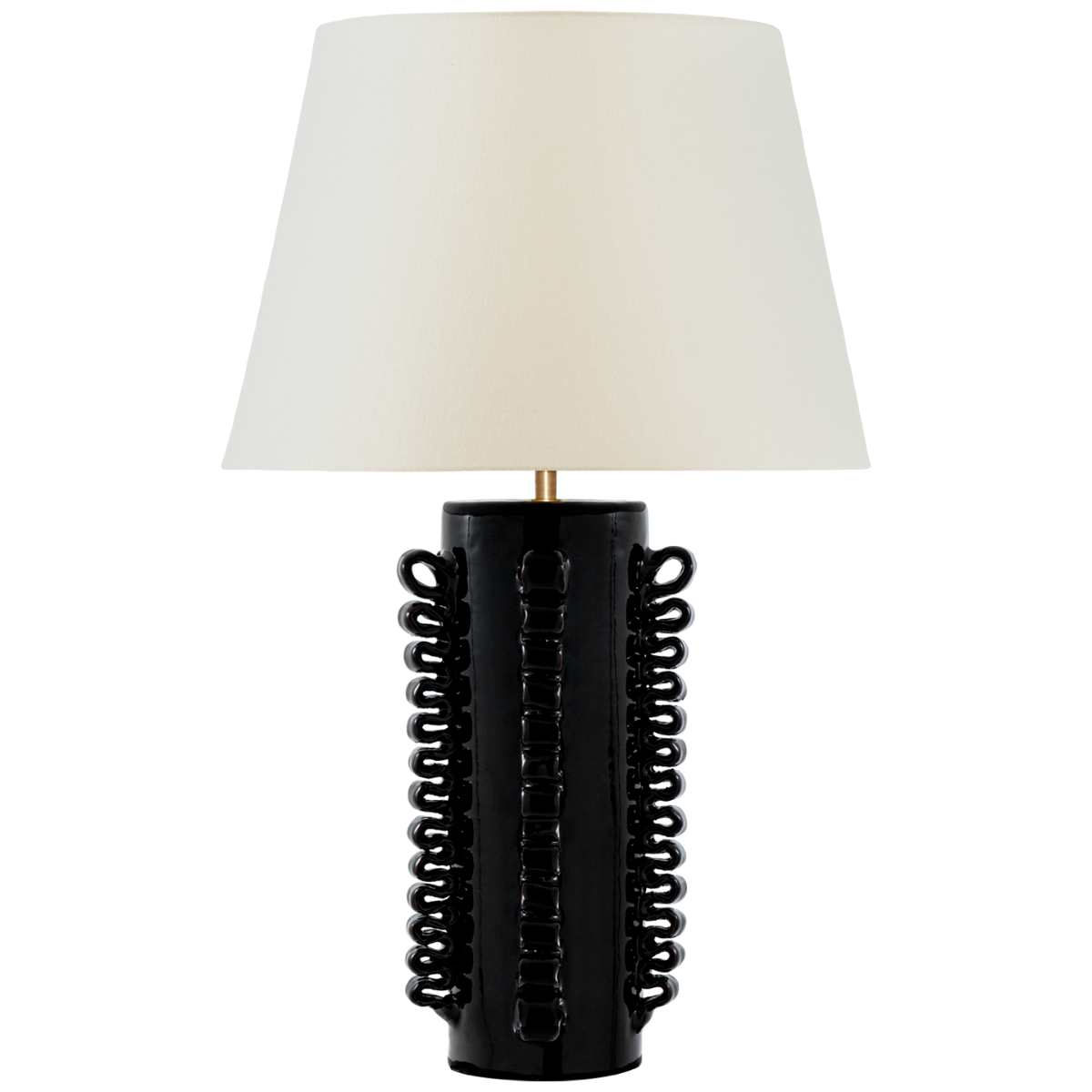 Amandine 25" Table Lamp in Raven Black with Linen Shade